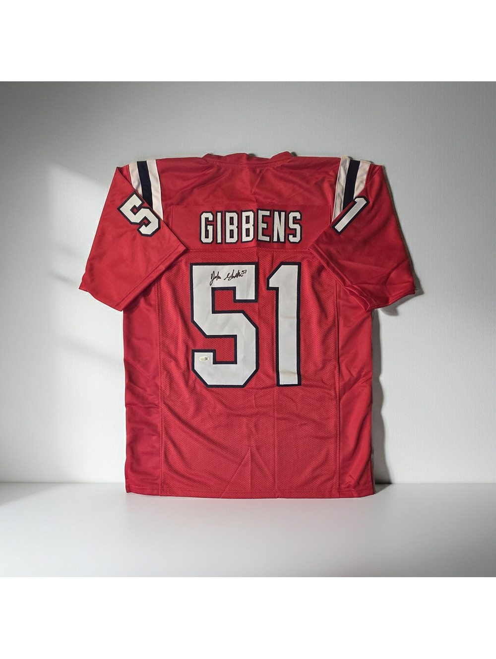 Jack Gibbens New England Patriots Autographed Home Jersey JSA Hologram